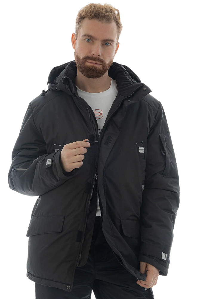 Куртка-парка мужская зимняя BRODEKS KW204 plus, черный