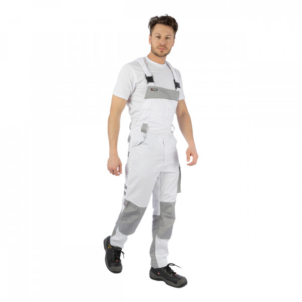 Полукомбинезон мужской летний BRODEKS KS402 (код:KS402WHITE), белый/серый