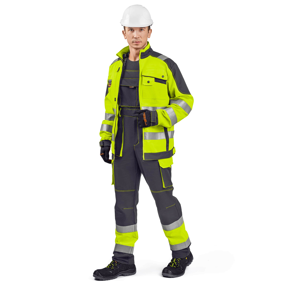 Костюм сигнальный МастВижн 2 (куртка/пк) флуоресцентный желтый/черный, тк. смесовая, муж.