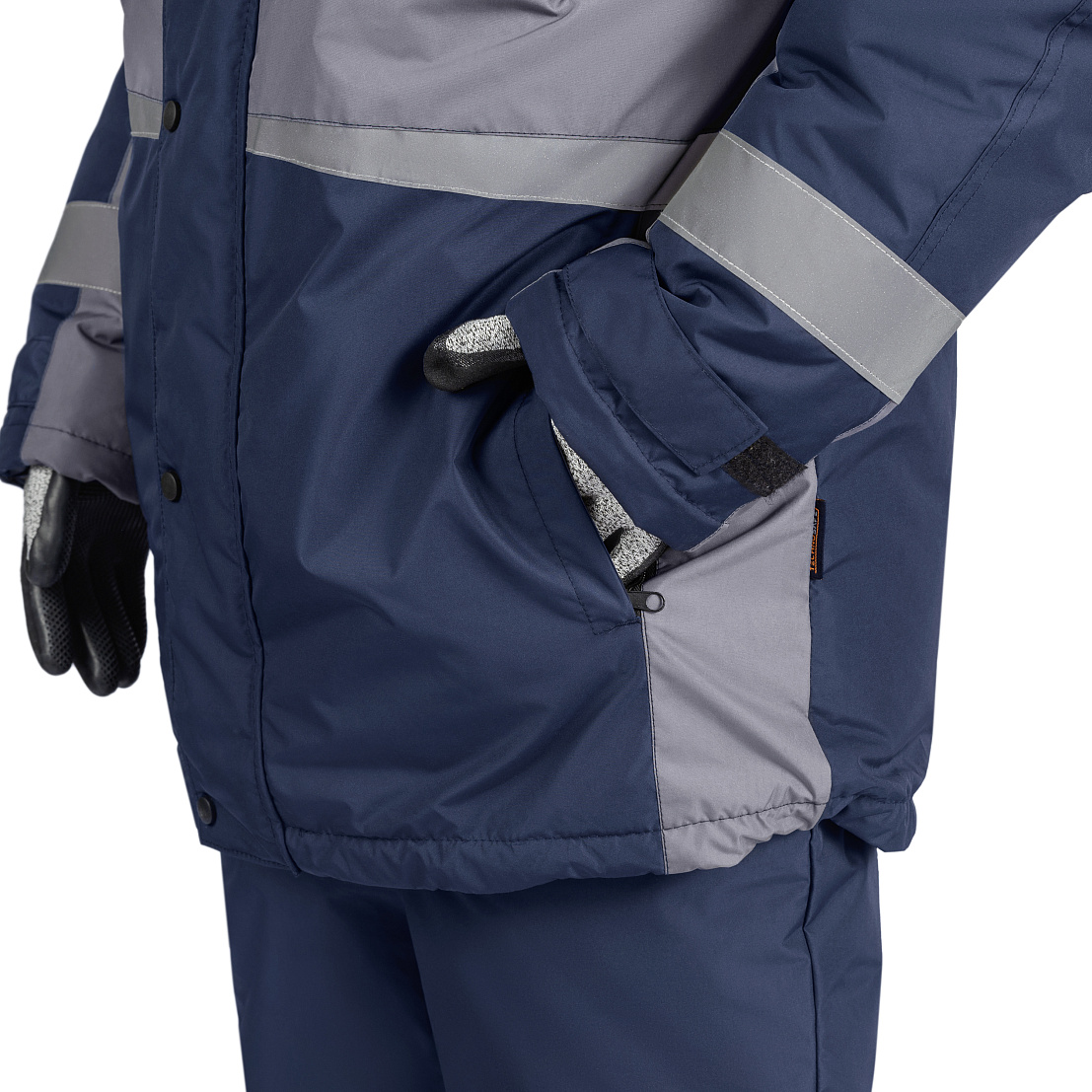 Куртка ФРЕЙЗЕР утеплен. Тн 3.4 (IV и «особый» кл. пояс), т-синий/серый, муж.