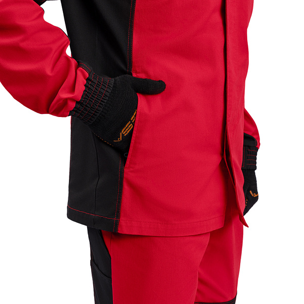 Костюм ВЯТКА (куртка/пк) красный/черный, тк.смесовая, муж.