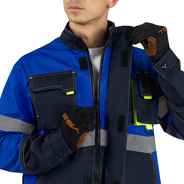 Куртка МастАнтистат, т-синий/василек/лайм, тк. смесовая, муж.