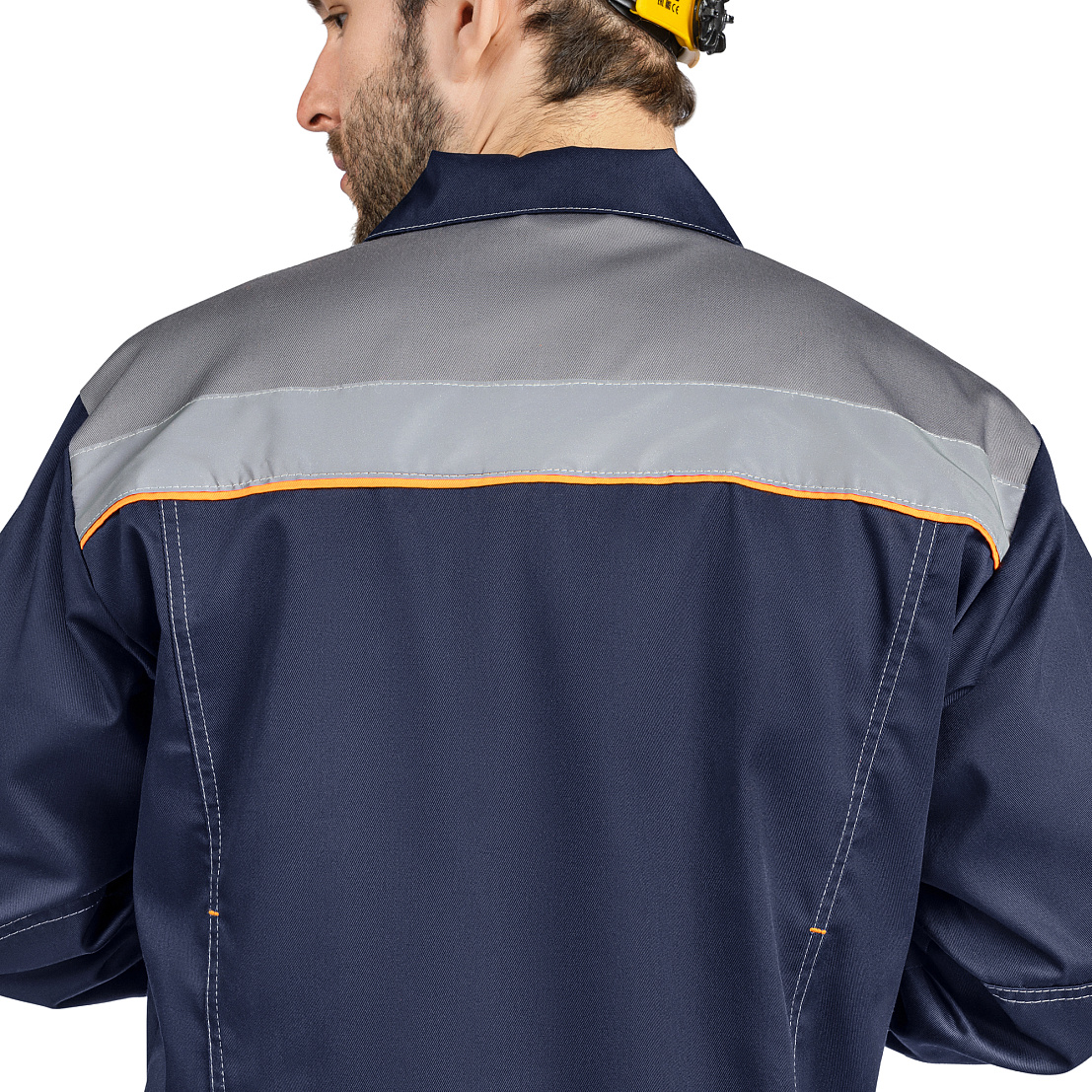 Костюм ДОН (куртка/брюки) т-синий/серый/оранжевый, тк.смесовая, муж.