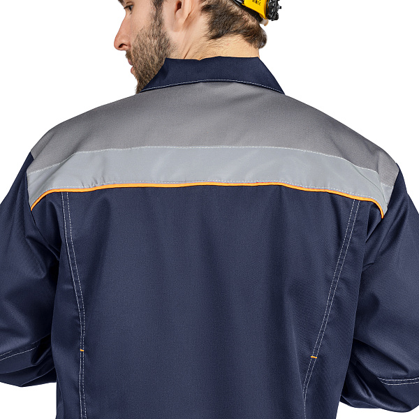 Костюм ДОН (куртка/брюки) т-синий/серый/оранжевый, тк.смесовая, муж.