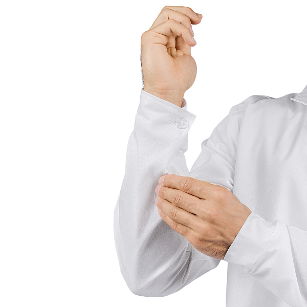 Халат рабочий для защиты от ОПЗ и МВ (ХАЛ-102) 100% хлопок, 142 г/м2, белый, мужской