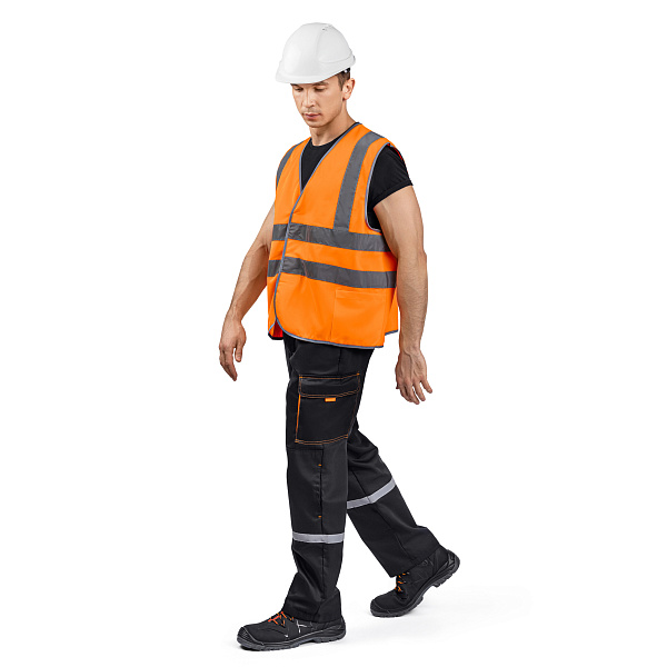 Жилет сигнальный 2 класса защиты, оранжевый (2х2 СОП 50 мм)