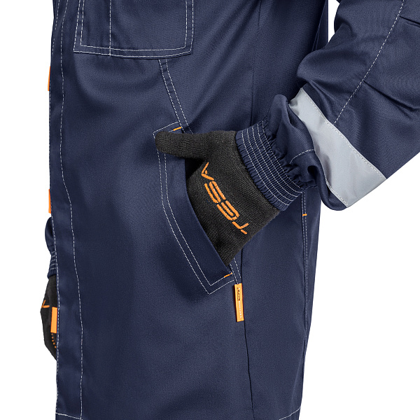 Костюм ДОН (куртка/брюки) т-синий/серый/оранжевый, тк.смесовая, муж.