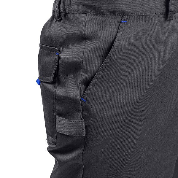 Костюм ЕНИСЕЙ (куртка/брюки) т-серый/василек, тк.смесовая, муж.