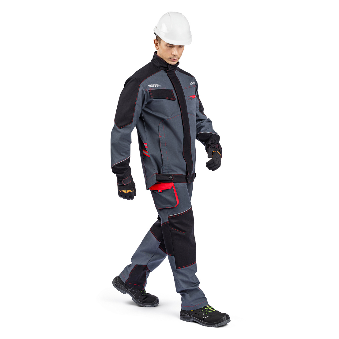 Куртка РЕЙН, т-серый/черный/красный, тк.смесовая, муж.