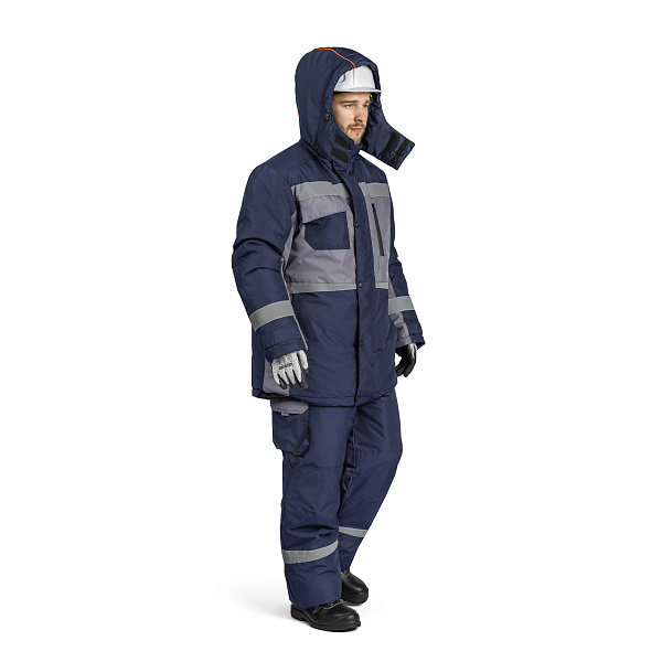 Куртка ФРЕЙЗЕР утеплен. Тн 3.4 (IV и «особый» кл. пояс), т-синий/серый, муж.