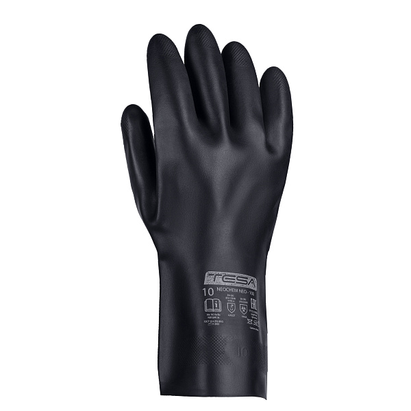 Перчатки TESA NEOCHEM NEO-100, неопрен с хлопковым напылением, черный