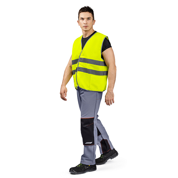 Жилет сигнальный тип 1, трик.полотно, застежка велькро, лимонный