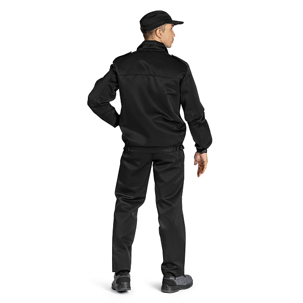 Костюм Охранник летний (куртка/брюки) черный, тк.смесовая, ВО, муж.