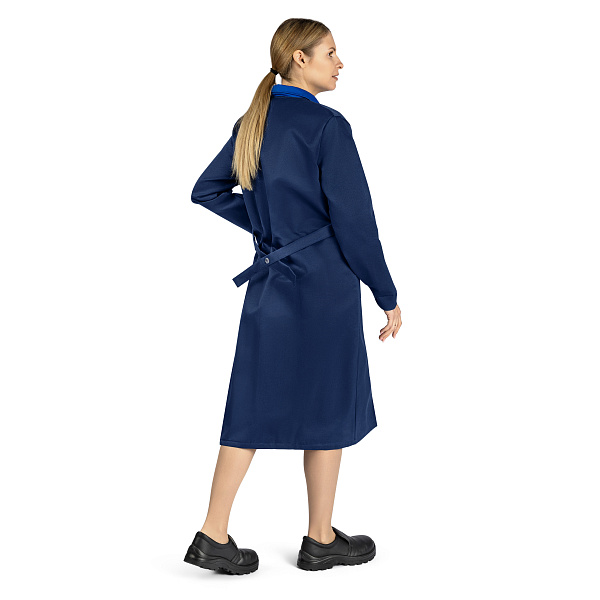 Халат ИТР, тк. смесовая, жен., т.-синий/василек