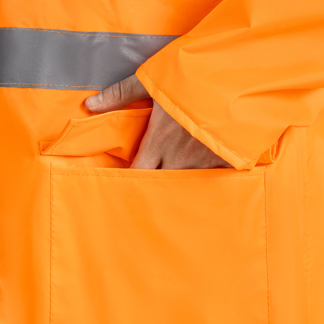Плащ влагозащитный сигнальный повышенной видимости Экстра Вижн оранжевый