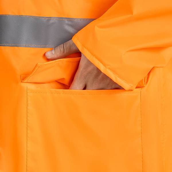 Плащ влагозащитный сигнальный повышенной видимости Экстра Вижн оранжевый