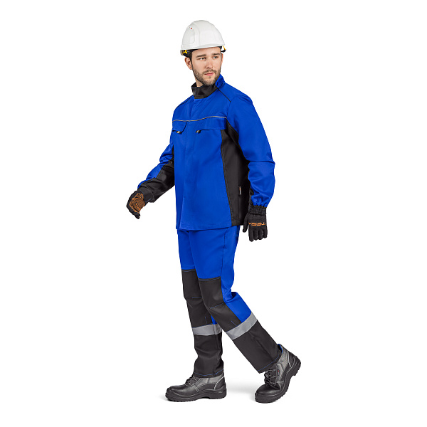 Костюм ВЯТКА (куртка/пк) василек/черный, тк.смесовая. муж.