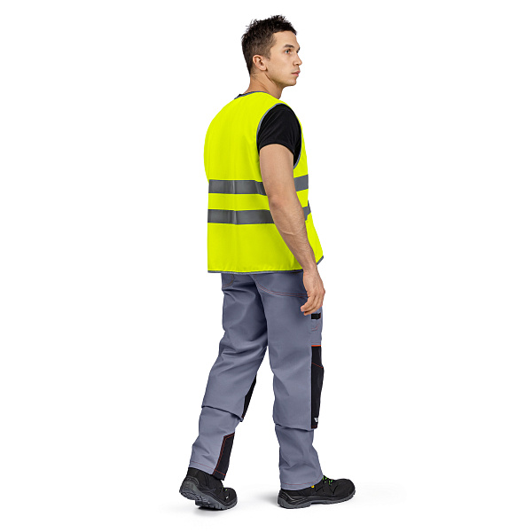 Жилет сигнальный тип 1, трик.полотно, застежка велькро, лимонный