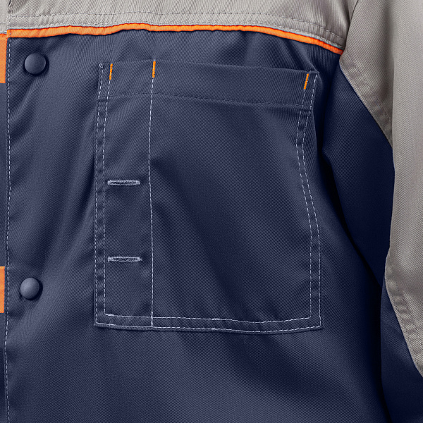 Халат ДОН, тк.смесовая, т-синий/серый/оранжевый, муж.