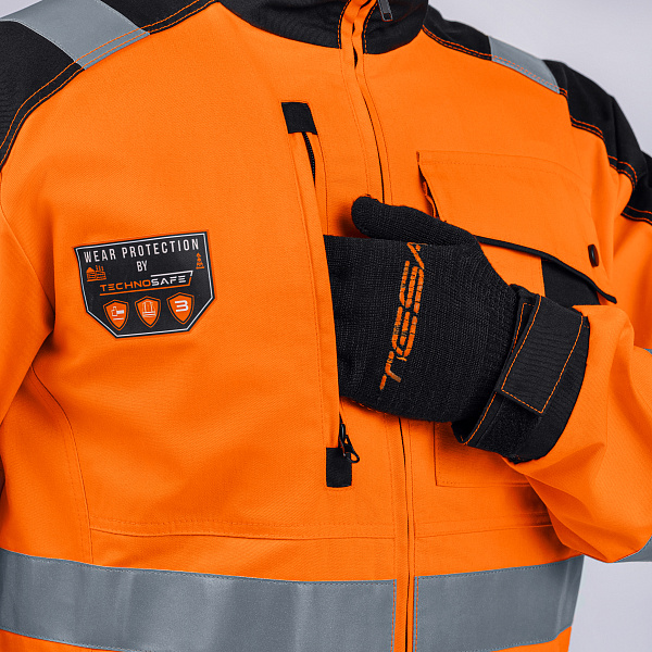 Костюм сигнальный МастВижн 2 (куртка/пк) флуоресцентный оранжевый/черный, тк.смесовая, муж.