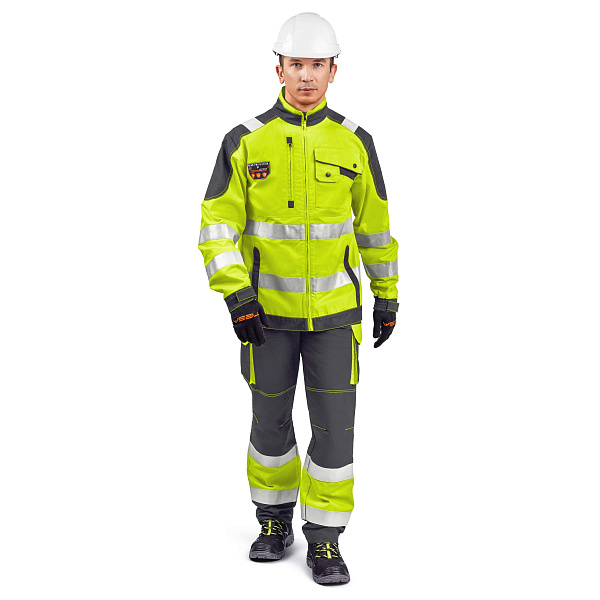 Костюм сигнальный МастВижн 2 (куртка/пк) флуоресцентный желтый/черный, тк. смесовая, муж.