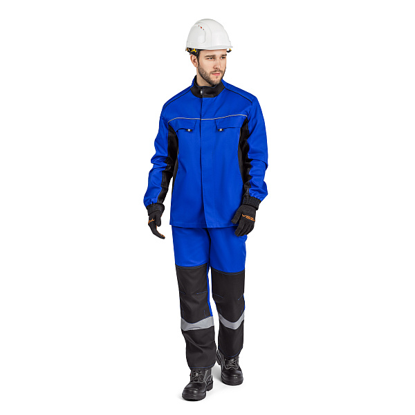 Костюм ВЯТКА (куртка/пк) василек/черный, тк.смесовая. муж.