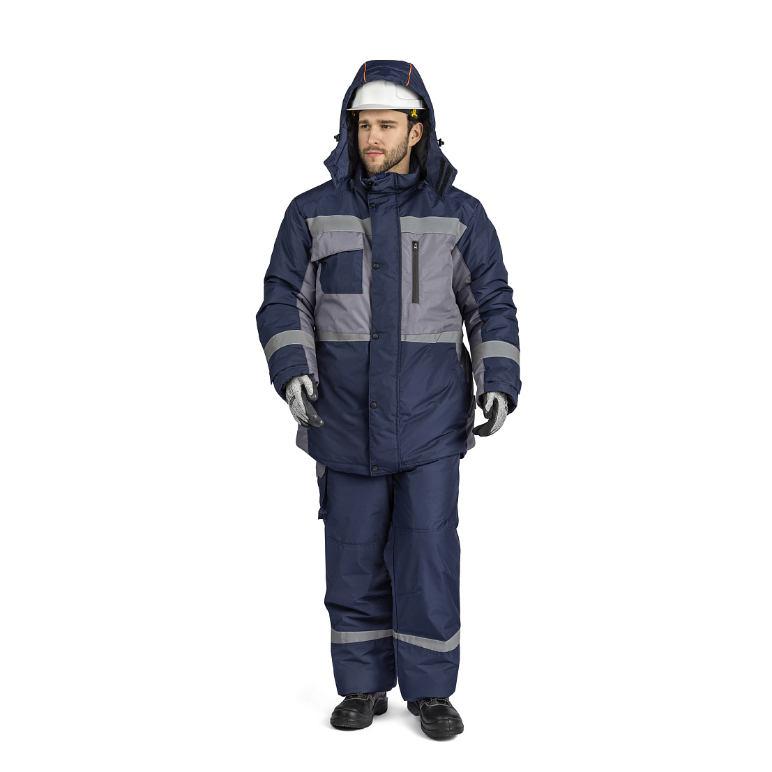 Куртка ФРЕЙЗЕР утеплен. Тн 3.4 (IV и «особый» кл. пояс), т-синий/серый, муж.