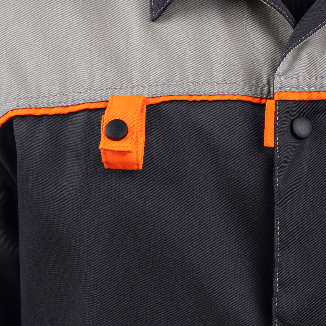 Халат ДОН, тк.смесовая, т-серый/св-серый/оранжевый, муж.