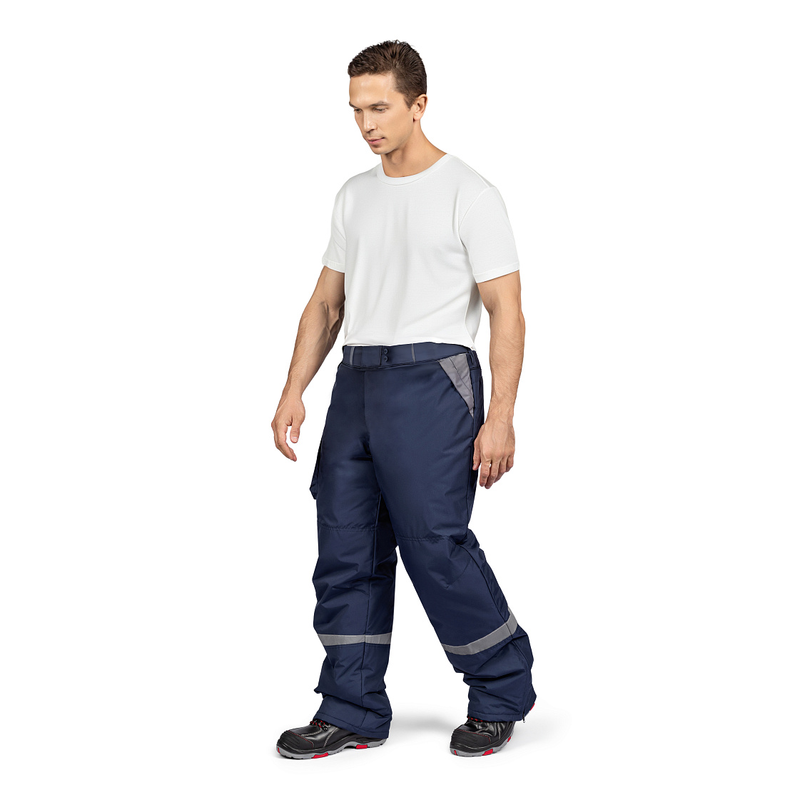 Брюки ФРЕЙЗЕР утеплен., темно-синий/серый, тк.синтетическая, муж.