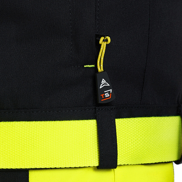Костюм НАРМАДА (куртка/брюки) черный/лайм, тк.смесовая, муж.