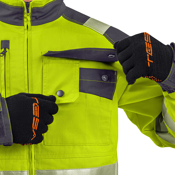 Костюм сигнальный МастВижн 2 (куртка/пк) флуоресцентный желтый/черный, тк. смесовая, муж.