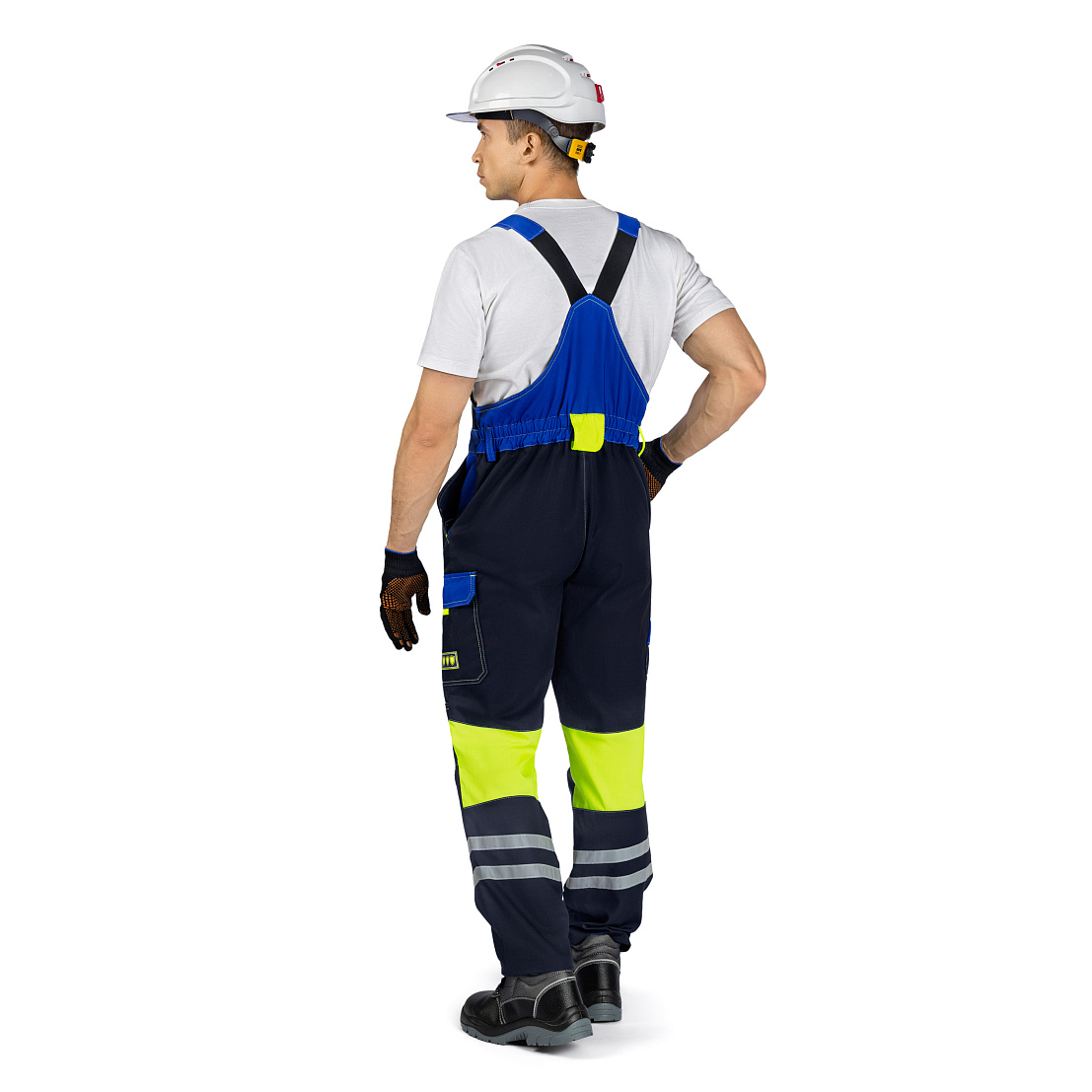 Полукомбинезон МастАнтистат, т-синий/василек/лайм, тк. смесовая, муж.