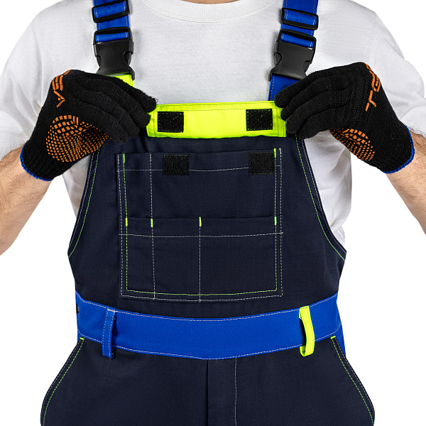 Полукомбинезон МастАнтистат, т-синий/василек/лайм, тк. смесовая, муж.