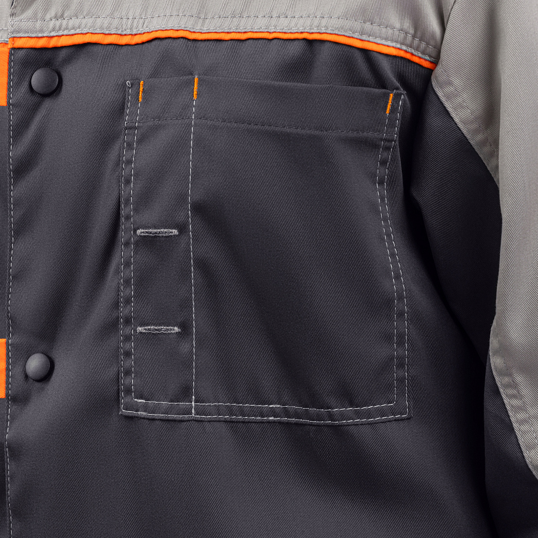 Халат ДОН, тк.смесовая, т-серый/св-серый/оранжевый, муж.