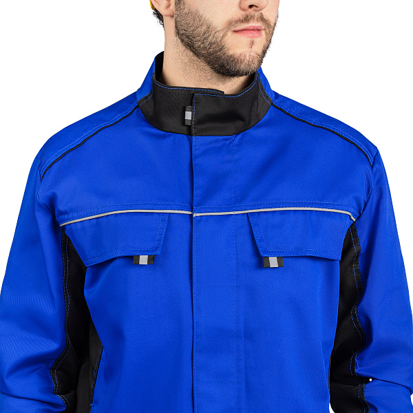 Костюм ВЯТКА (куртка/пк) василек/черный, тк.смесовая. муж.