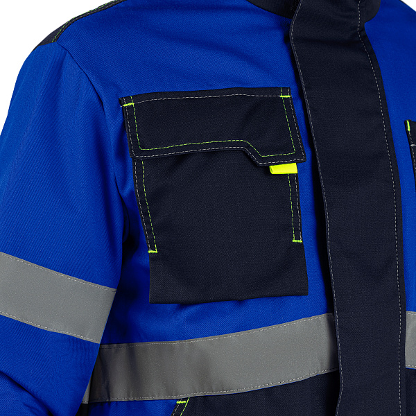 Куртка МастАнтистат, т-синий/василек/лайм, тк. смесовая, муж.