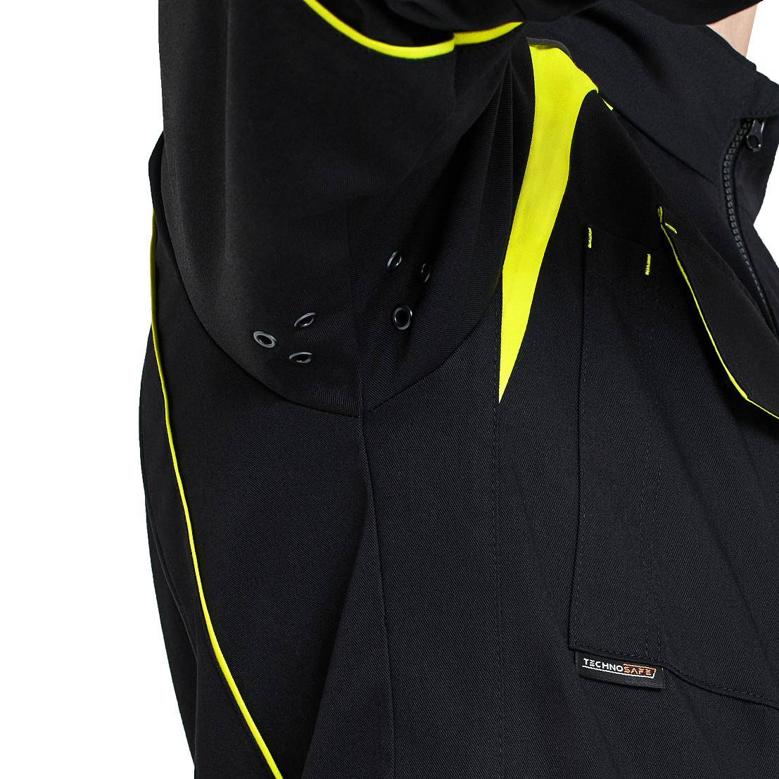 Костюм НАРМАДА (куртка/брюки) черный/лайм, тк.смесовая, муж.