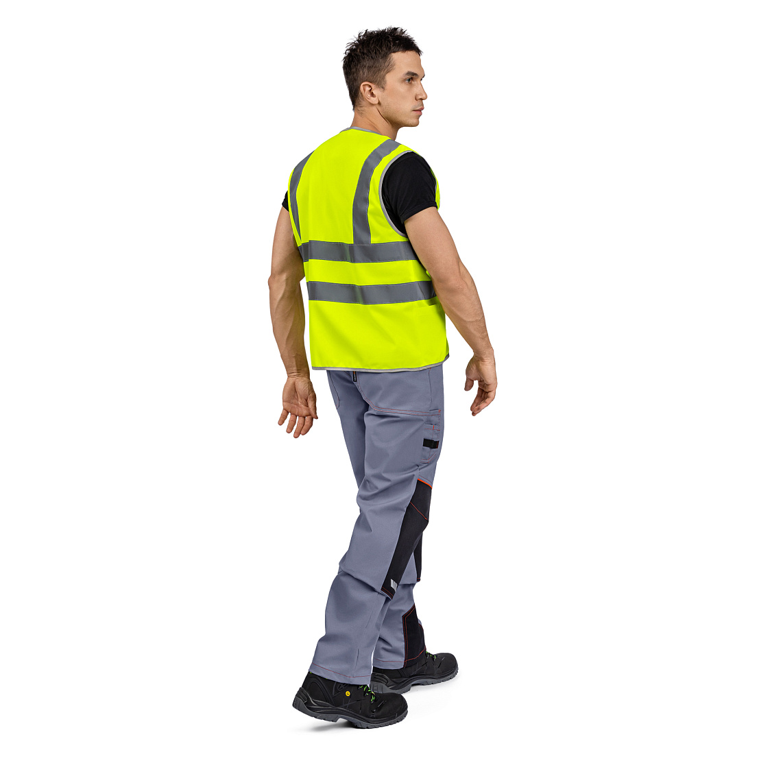 Жилет сигнальный 2 класса защиты, лимонный (2х2 СОП 50мм)