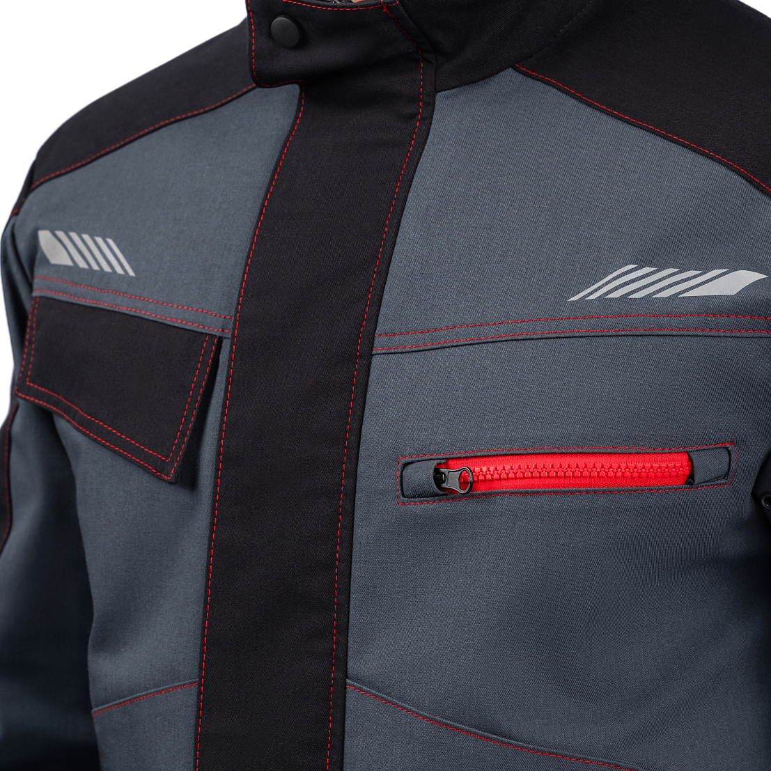 Куртка РЕЙН, т-серый/черный/красный, тк.смесовая, муж.