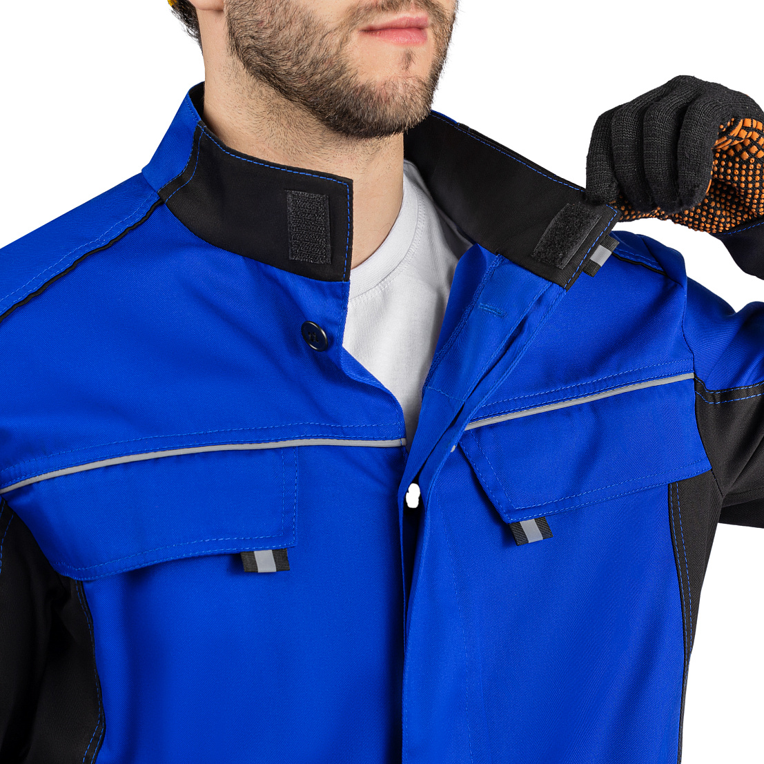 Костюм ВЯТКА (куртка/пк) василек/черный, тк.смесовая. муж.