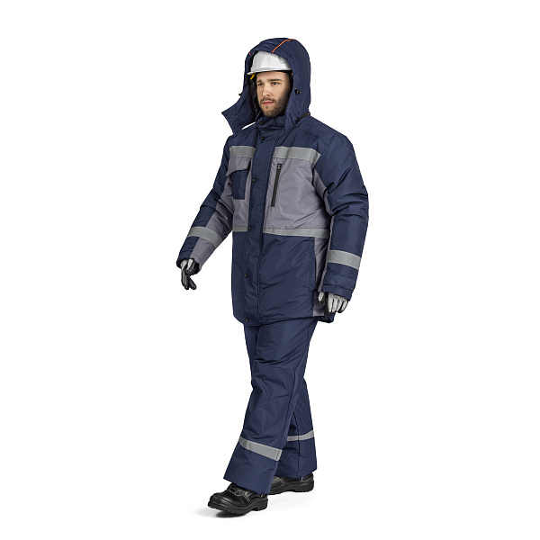 Куртка ФРЕЙЗЕР утеплен. Тн 3.4 (IV и «особый» кл. пояс), т-синий/серый, муж.