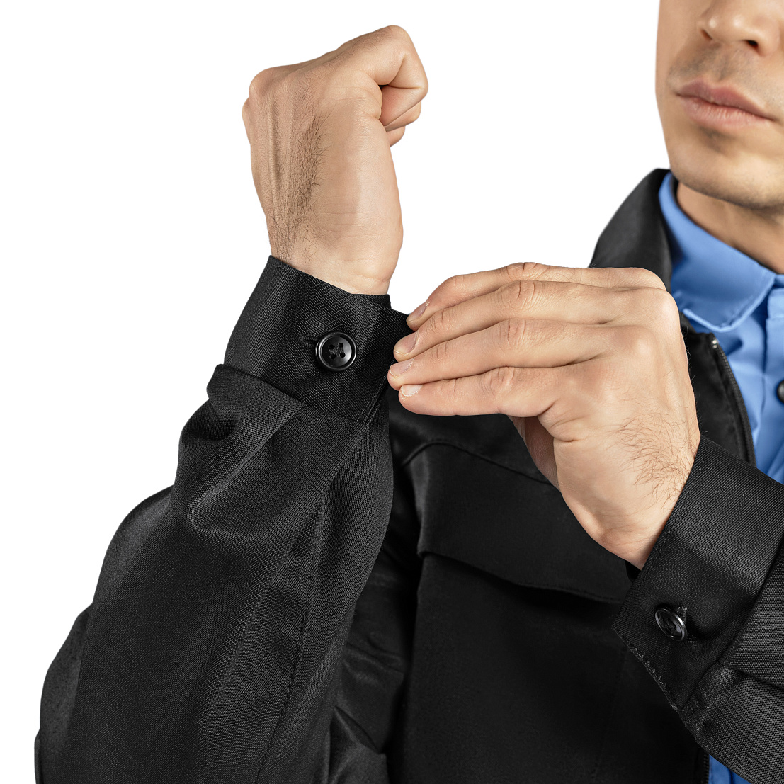 Костюм Охранник летний (куртка/брюки) черный, тк.смесовая, ВО, муж.