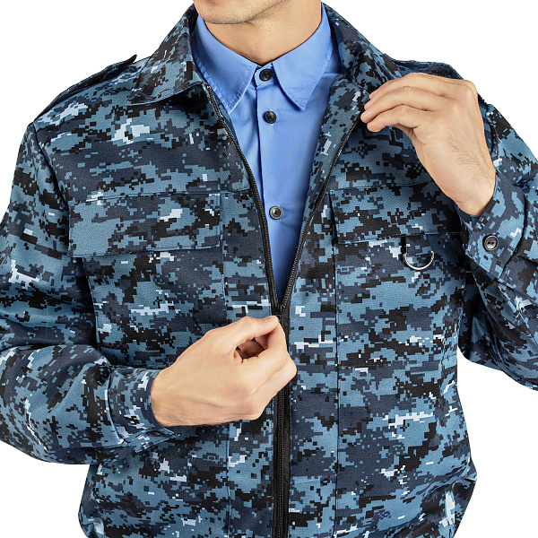 Костюм Охранник летний (куртка/брюки) КМФ цифра серая, тк.смесовая, ВО, муж.