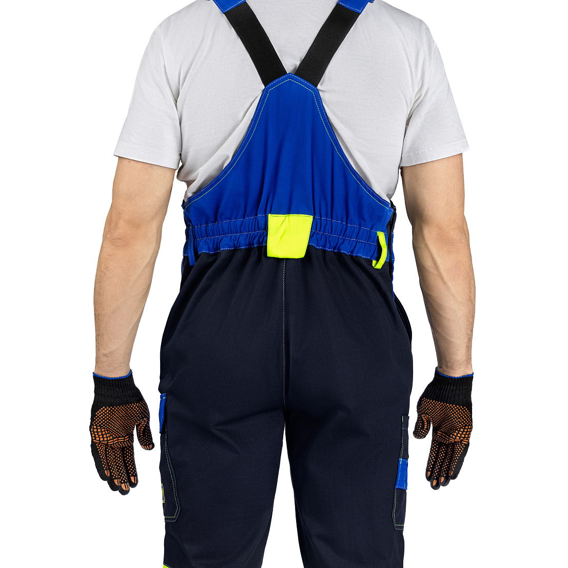 Полукомбинезон МастАнтистат, т-синий/василек/лайм, тк. смесовая, муж.