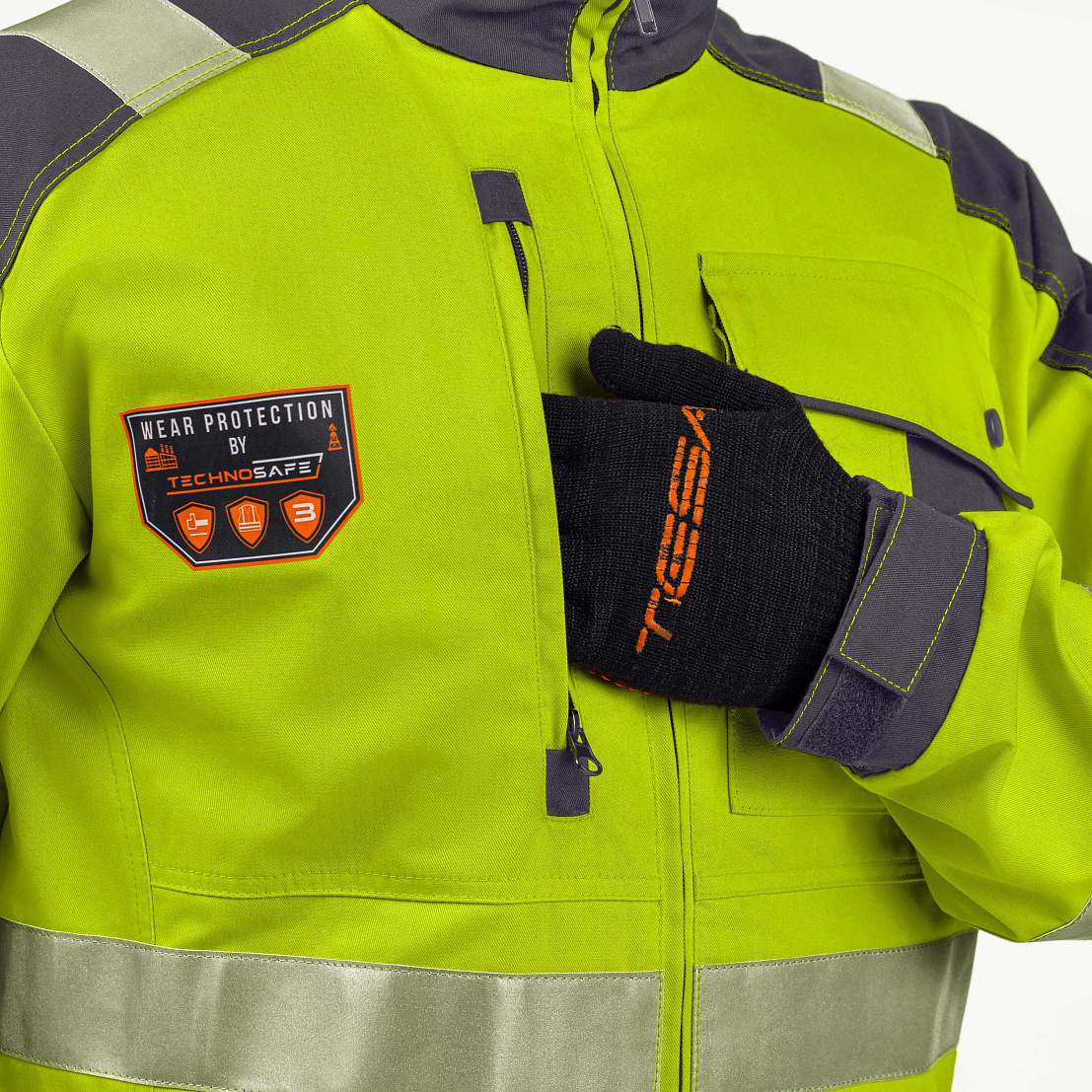 Костюм сигнальный МастВижн 2 (куртка/пк) флуоресцентный желтый/черный, тк. смесовая, муж.