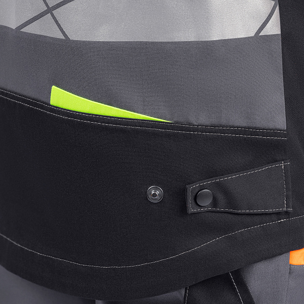 Костюм КОНДА (куртка/брюки), т-серый/оранжевый/черный, тк.смесовая, муж.