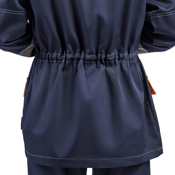 Костюм ДОН (куртка/брюки) т-синий/серый/оранжевый, тк.смесовая, жен.