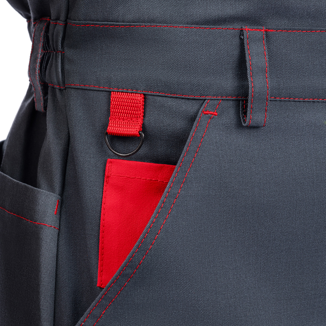 Полукомбинезон РЕЙН, т-серый/черный/красный, тк.смесовая, муж.