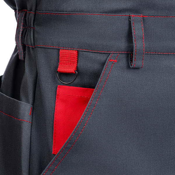 Полукомбинезон РЕЙН, т-серый/черный/красный, тк.смесовая, муж.