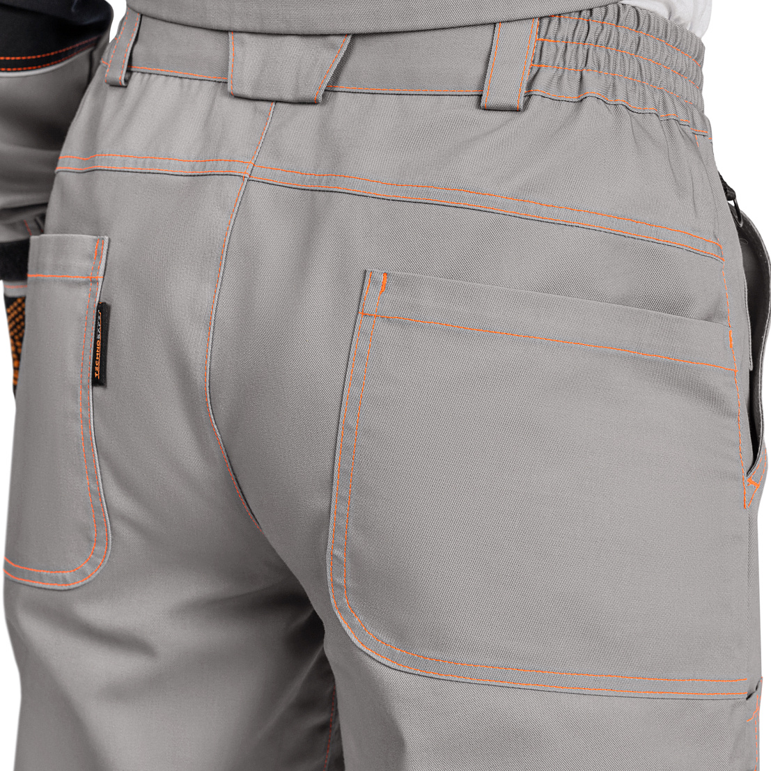 Костюм АРАКС (куртка/брюки) св-серый/черный/оранжевый,тк.смесовая, муж.